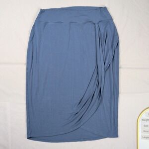 Athleta Release Midi Skirt Size‎ XL Blue Athleisure Stretchy Faux Wrap Skirt